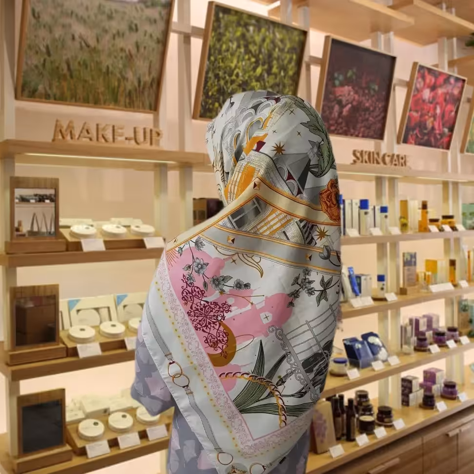 روسری ابریشم توییل یا کجراه قواره 140 وارداتی  