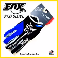 دستکش حرفه ای دوچرخه سواری فوکس بارکد دار رنگ آبی