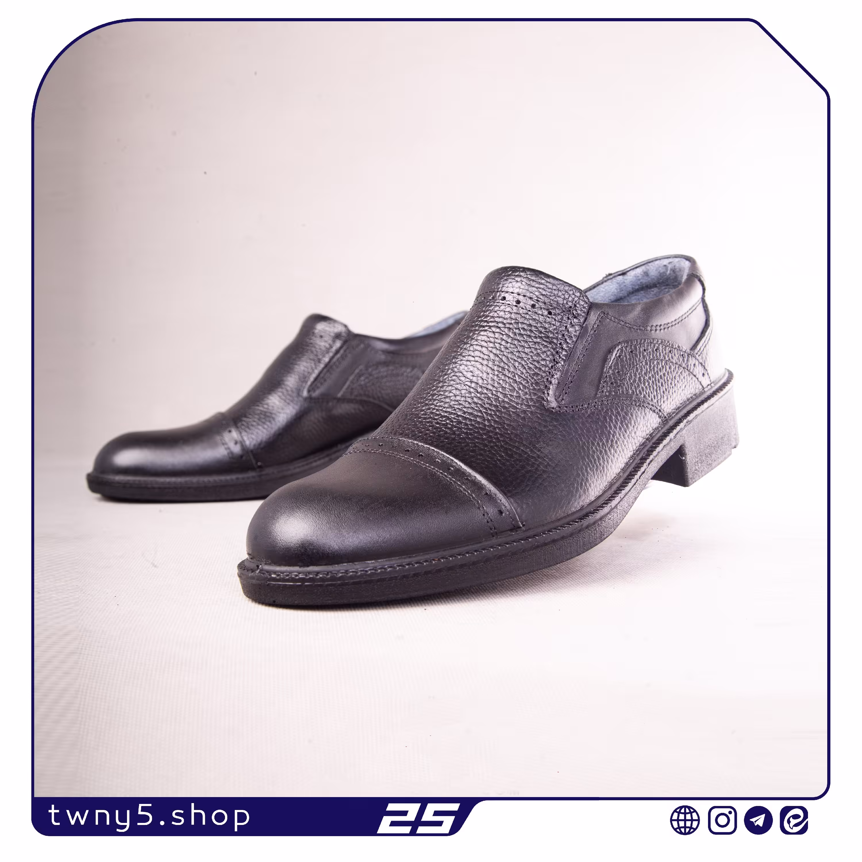 کفش مردانه مدل رمانتیک کشی رنگ مشکی سایز 40 الی 44