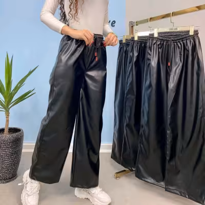 شلوار بگ چرم زنانه در دو سایز