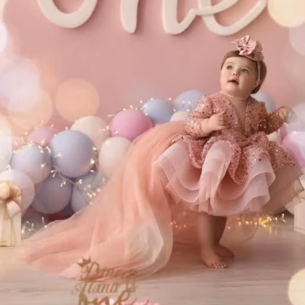 لباس مجلسی دخترانه پولکی دنباله دار