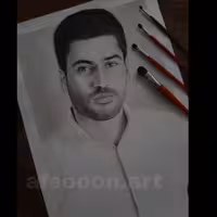 طراحی چهره  سیاه قلم 50 در 70 هدیه سالگرد ازدواج کادو  تولد هدیه و سورپرایز به یادموندنی