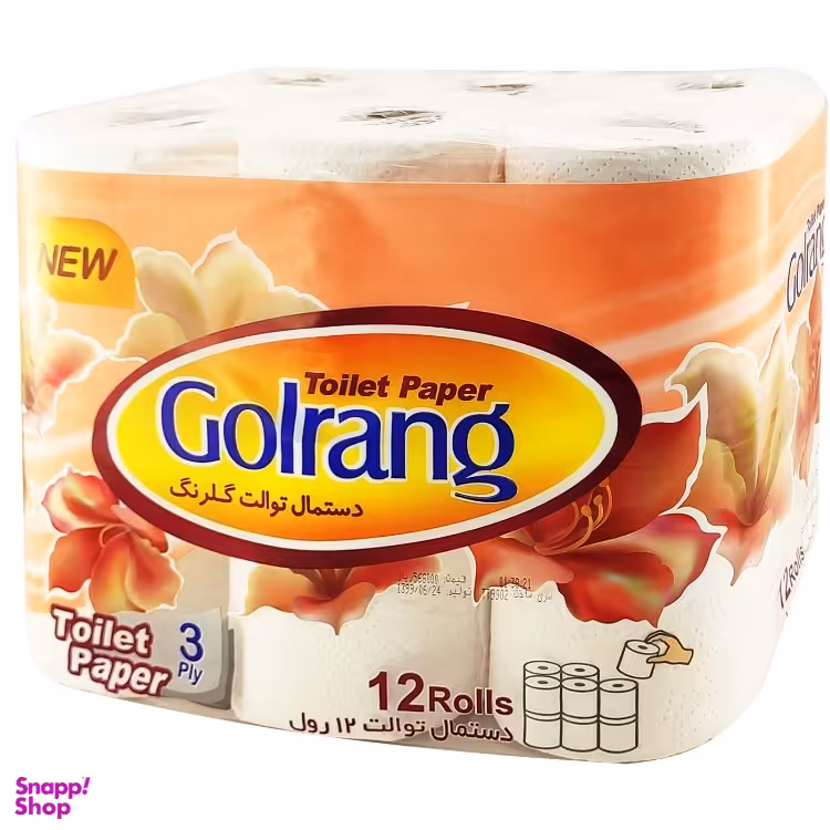 دستمال توالت گلرنگ بسته 12 عددی