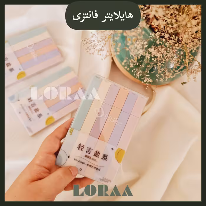 ماژیک هایلایتر فانتزی شش رنگ با رنگ های پاستلی و ملایم و زیبا 