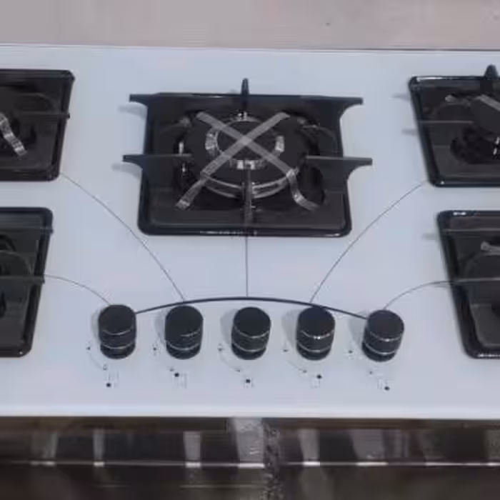 اجاق گاز رومیزی صفحه شیشه سفید توکار ترموکوبل دار مدل m6