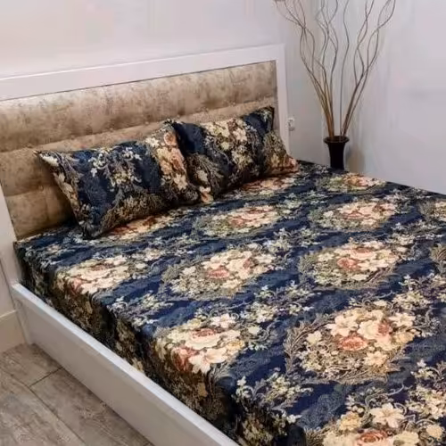 ملحفه تمام کشدوزی دونفره طرح ترنج