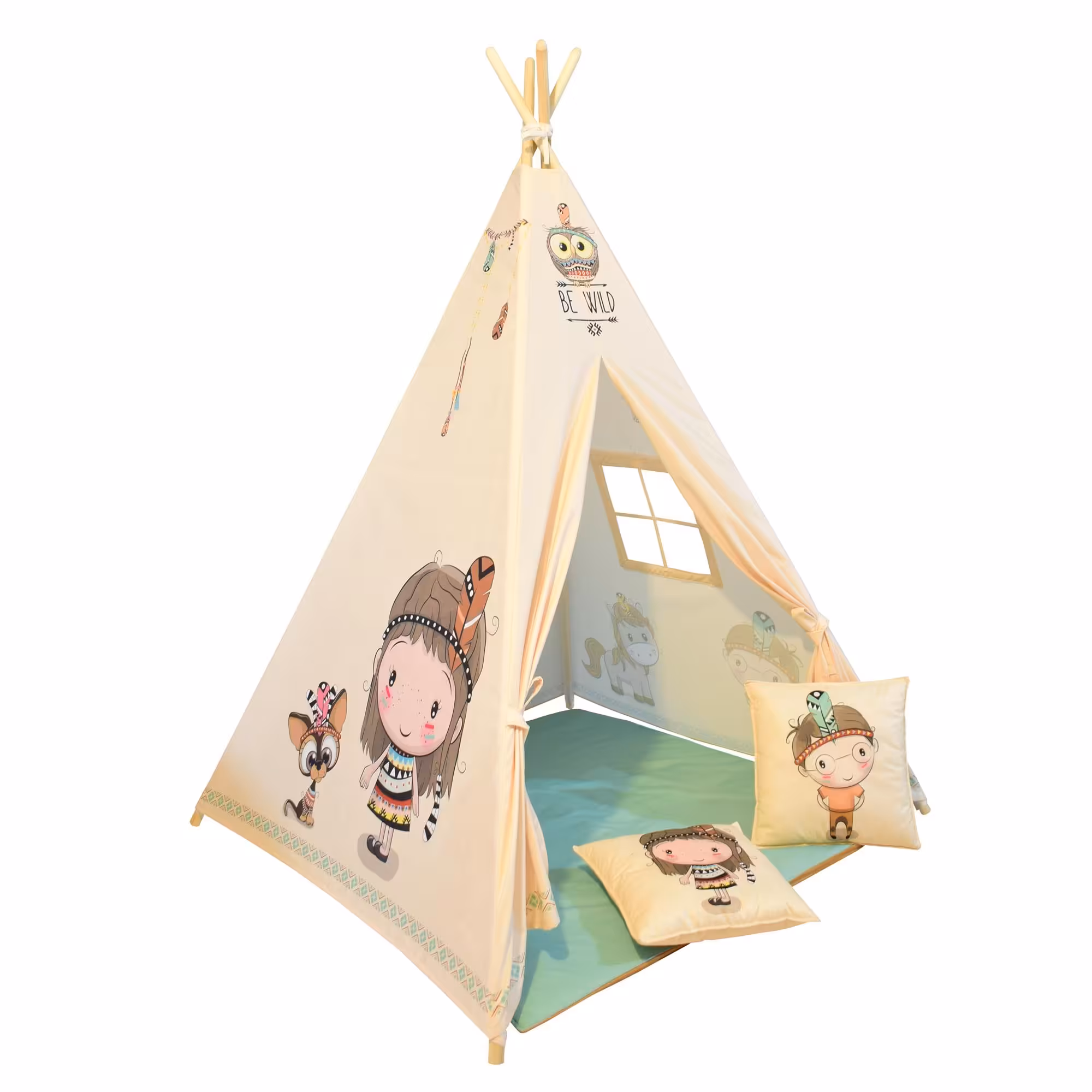 چادر بازی کودک مدل سرخپوستی طرح کودکان بومی