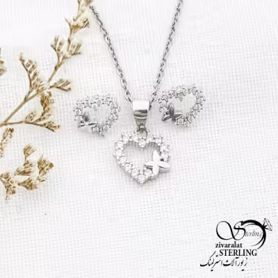 نیمست قلب نقره با عیار925 کد 13220