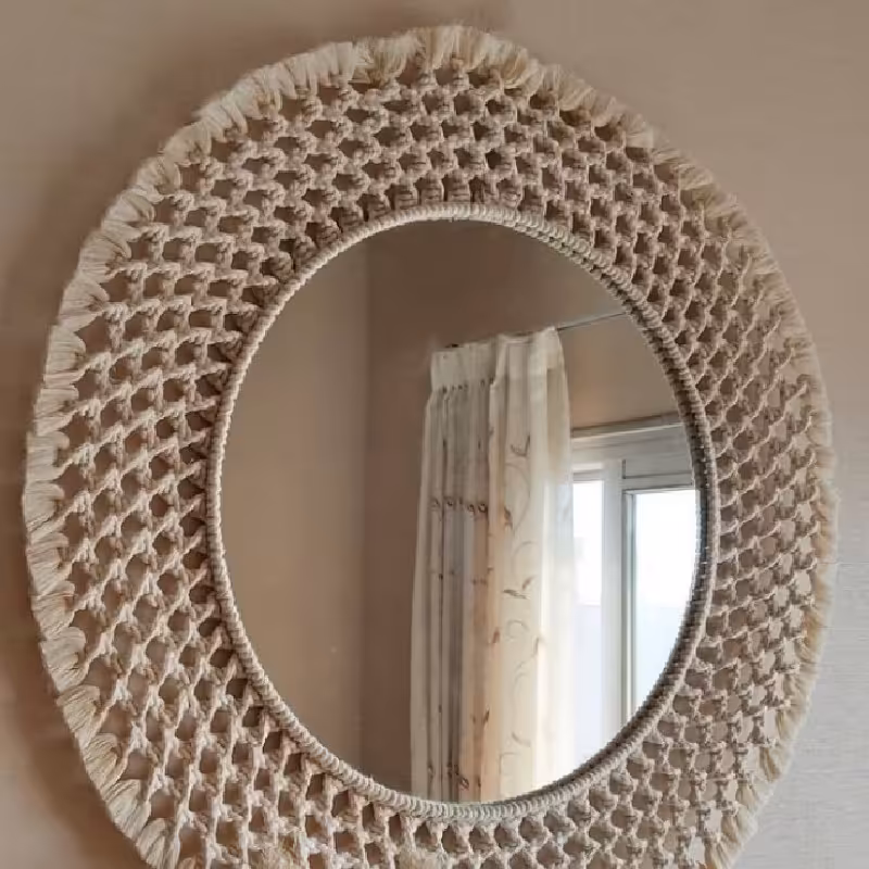 قاب اینه مکرومه بافی 