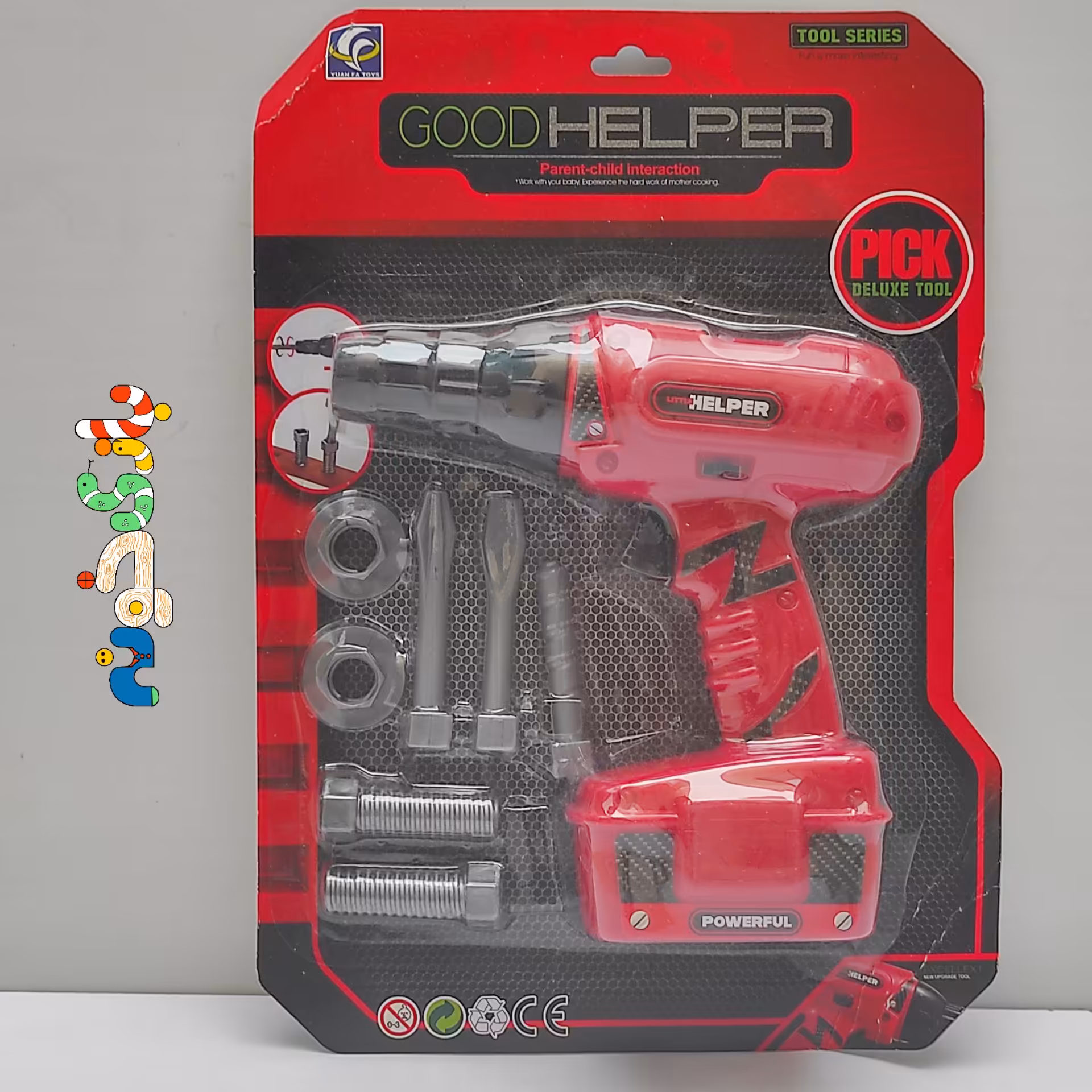 اسباب بازی دریل باطری خور به همراه پیچ و مهره 