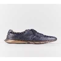 اسنیکر آبی مردانه نور توری چراغ چرمی واقعی TPU Base Navy Blue Lace کفش ورزشی Cabani