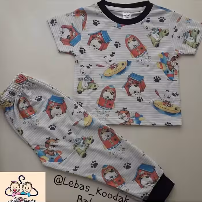 ست تیشرت و شلوارک اسپرت تمام چاپ هاپو جنس پنبه درجه یک، سایز 2 تا 7 سال برند کیدو مکس کیفیت عالی
