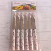 چاقو میوه خوری ماربلا 12 عددی طرح سرامیکی تیغه استیل دسته پلاستیک فشرده وارداتی برزیل (کارد میوه خوری ) دسته لوله ای 