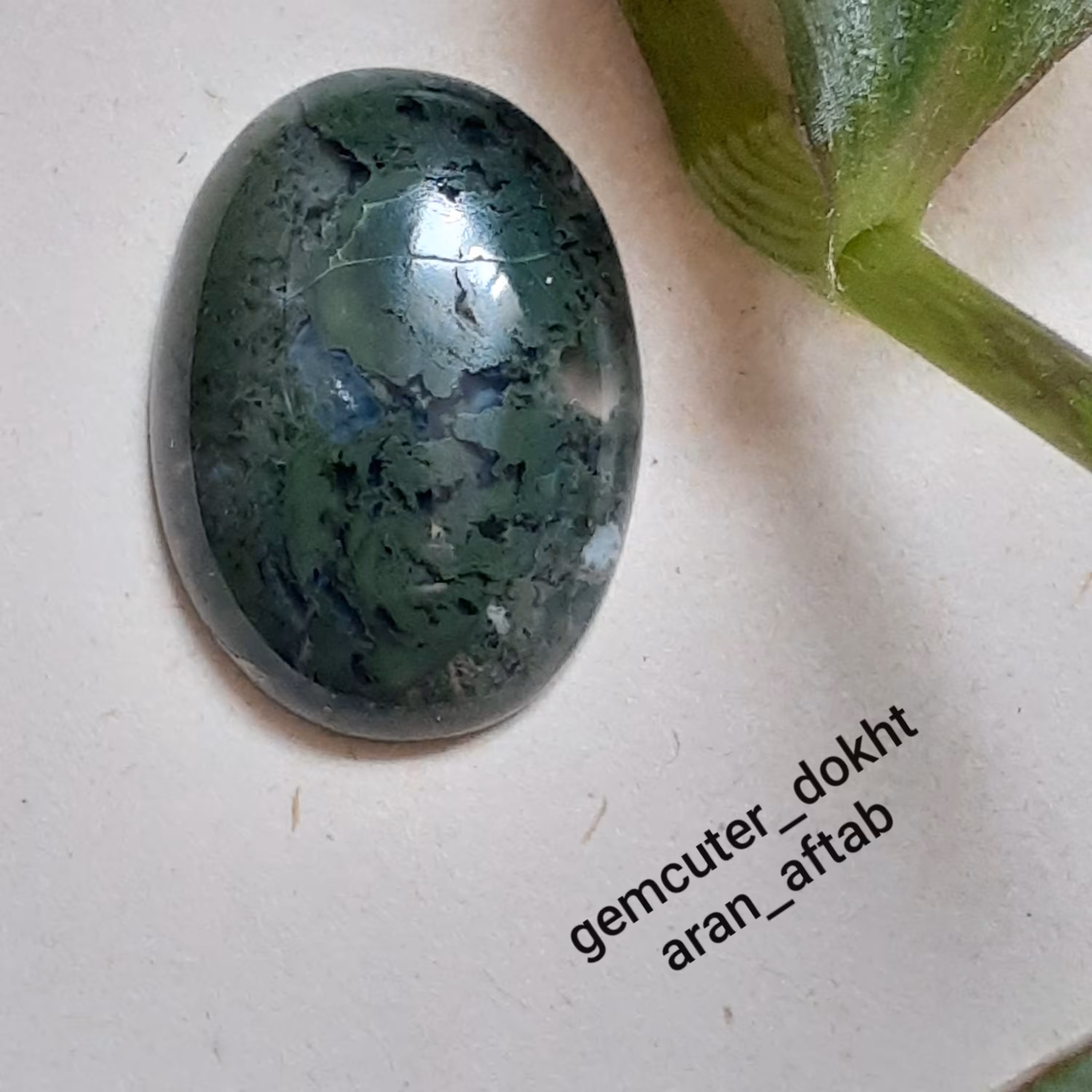 عقیق سبز خزه ای مناسب برای گردنبند و دستبند