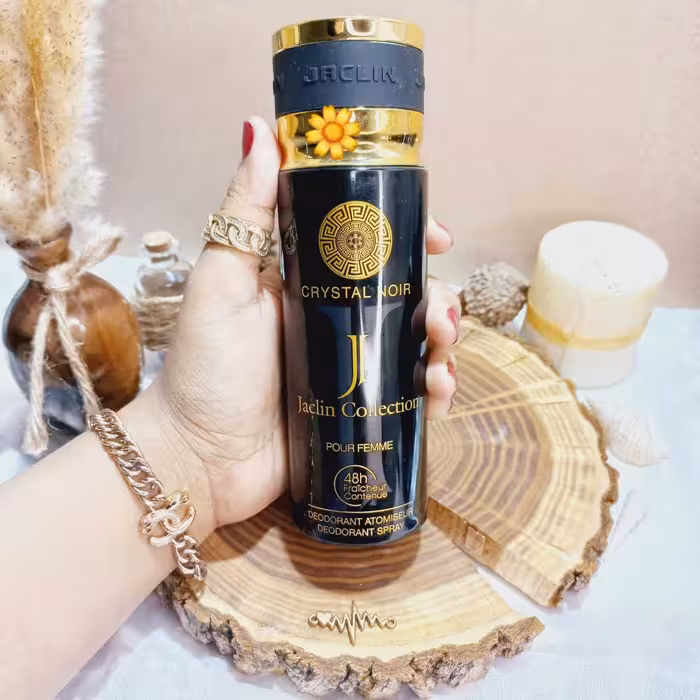 اسپری اماراتی ژاکلین کالکشن حجم 250 میل مدل کریستال نویر CRYSTAL NOIR