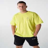 تی شرت زرد مردانه Finny Oversize Short T Shirt hummel