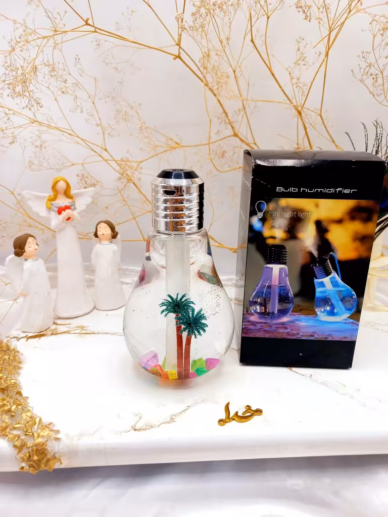 دستگاه بخور سرد و خوشبو کننده طرح لامپ چراغ دار حجم 400 میل |پخش عمده