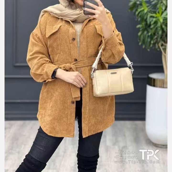 مانتو مخمل کبریتی زنانه و دخترانه 2
