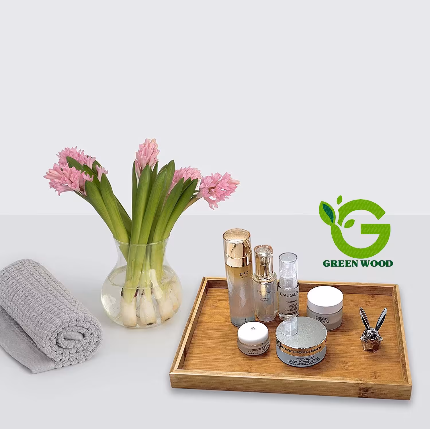 سینی پذیرایی چوبی بامبو (سینی سرو سینی پذیرایی)  مدل L33 کد Gw50501051