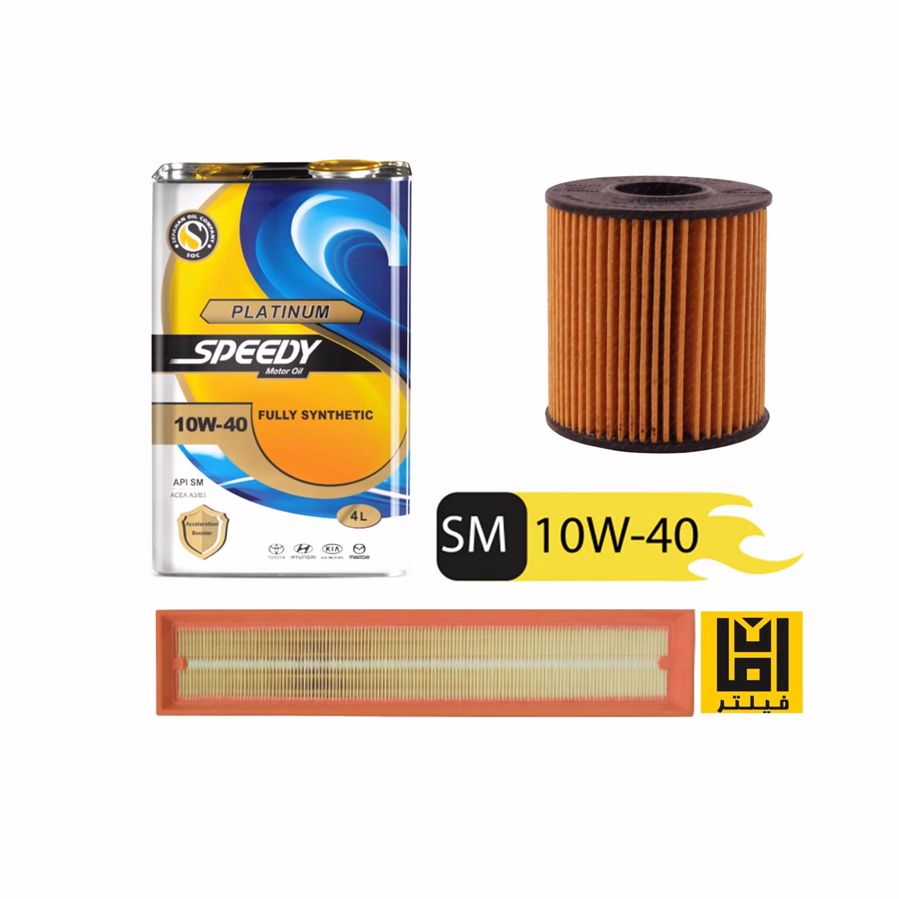 روغن موتور اسپیدی پلاتینیوم پکیج سرویس دوره ای 206 و 207  و رانا و پارس و 405 با موتور tu5