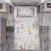 روتختی فانتزی شیک طرح حیوانات و فیل های کوچک با پرندهای زیبا BA-5017