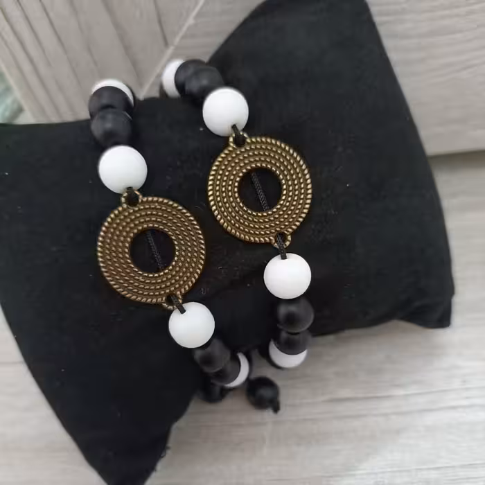 دستبنداونیکس سفیدومشکی فروش به صورت جفتی