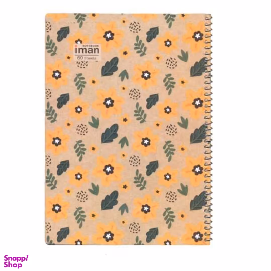 دفتر 60 برگ جلد گراف ایمان طرح گلها