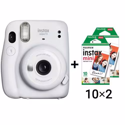 دوربین عکاسی چاپ سریع اینستکس مینی 11 فوجی   فیلم 20تایی FUJIFILM INSTAX MINI 11 (Ice White)