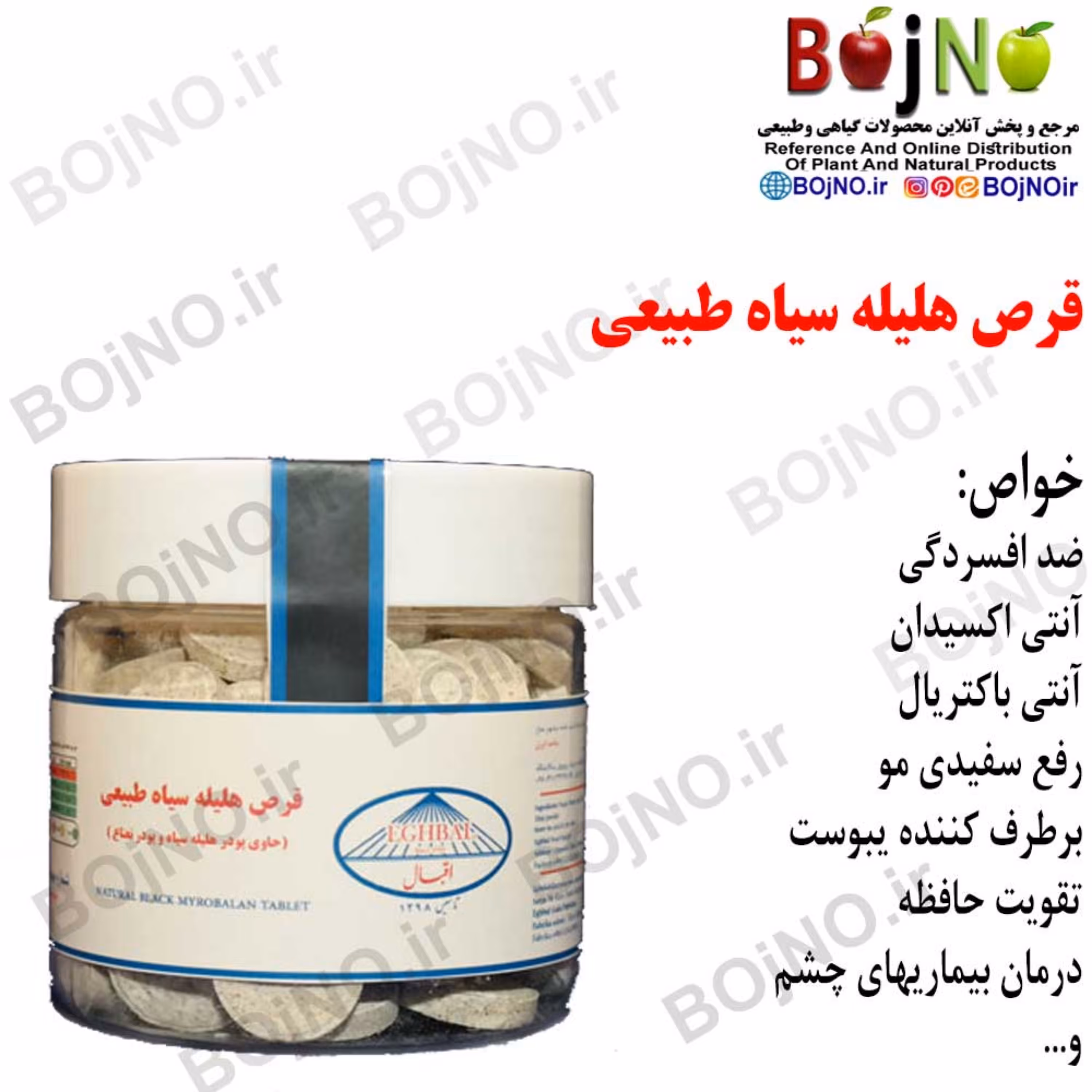 مکمل هلیله سیاه طبیعی (حاوی پودر هلیله سیاه و نعناع)