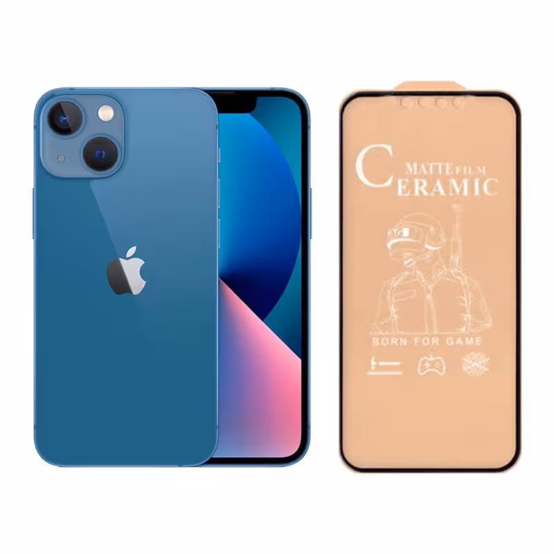 گلس مات آیفون apple iphone 13 mini محافظ صفحه نمایش سرامیکی مات IPHONE 13 MINI خشگیر اپل سیزده مینی 5.4 اینچی