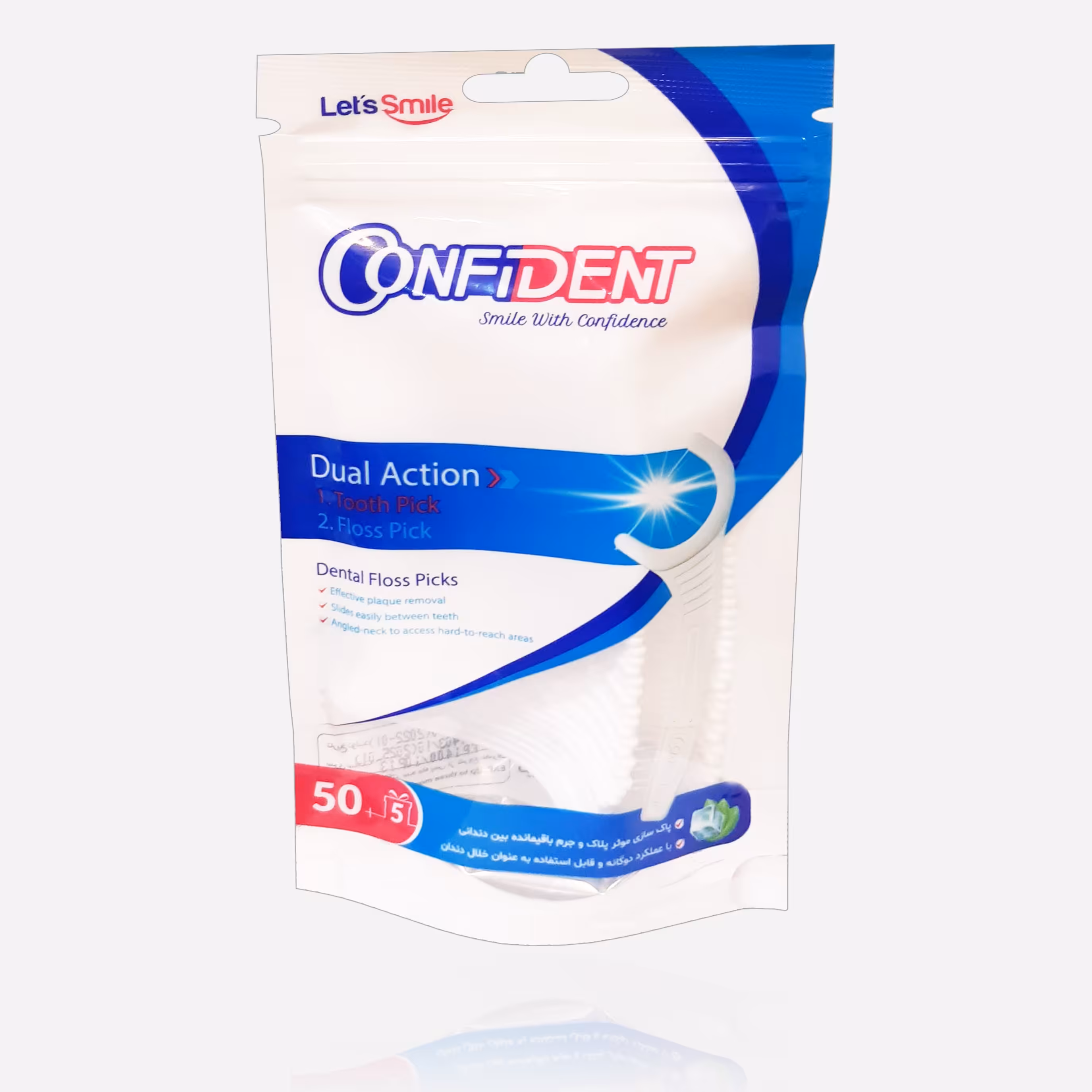 نخ دندان و خلال دندان کانفیدنت بسته 50 عددی