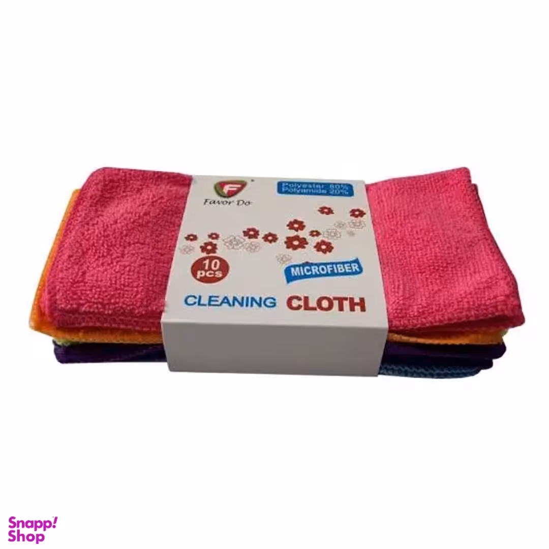 دستمال نظافت میکروفایبر مدل Favor do بسته 10 عددی