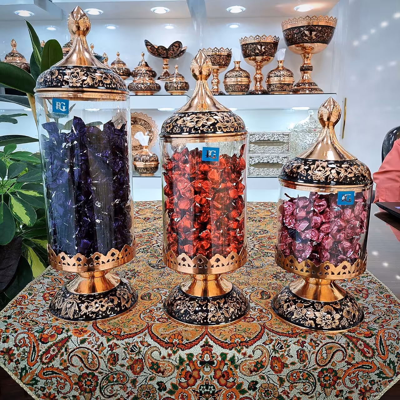 ست پاسماوری مسی الماس تراش فوق العاده جدید و شیک(خرید مستقیم و بدون واسطه از تولیدی)