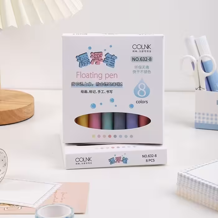 ست ماژیک 12 رنگ جادویی چند کاره نقاشی روی آب تخته وایت برد و کاغذ