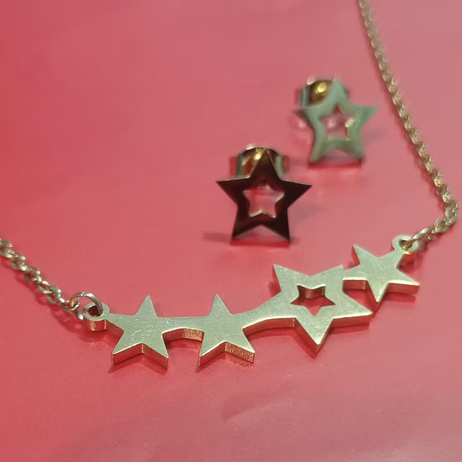 نیمست استیل طلایی ظریف رنگ ثابت طرح ستاره