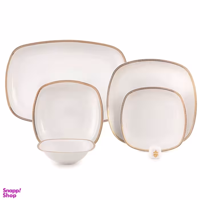 سرویس غذاخوری 27 پارچه چینی زرین ایران مدل ریوا سری کواترو درجه 1