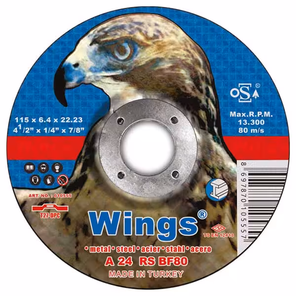 صفحه ساب فلز وینگز بقطر 115 میلیمتر