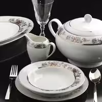 سرویس چینی زرین طرح سانفلاور 102 پارچه