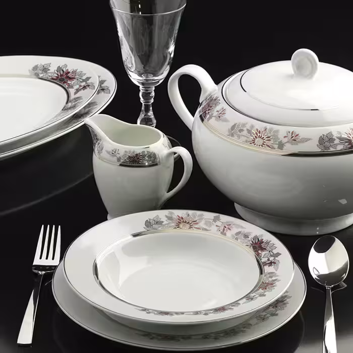 سرویس چینی زرین طرح سانفلاور 102 پارچه