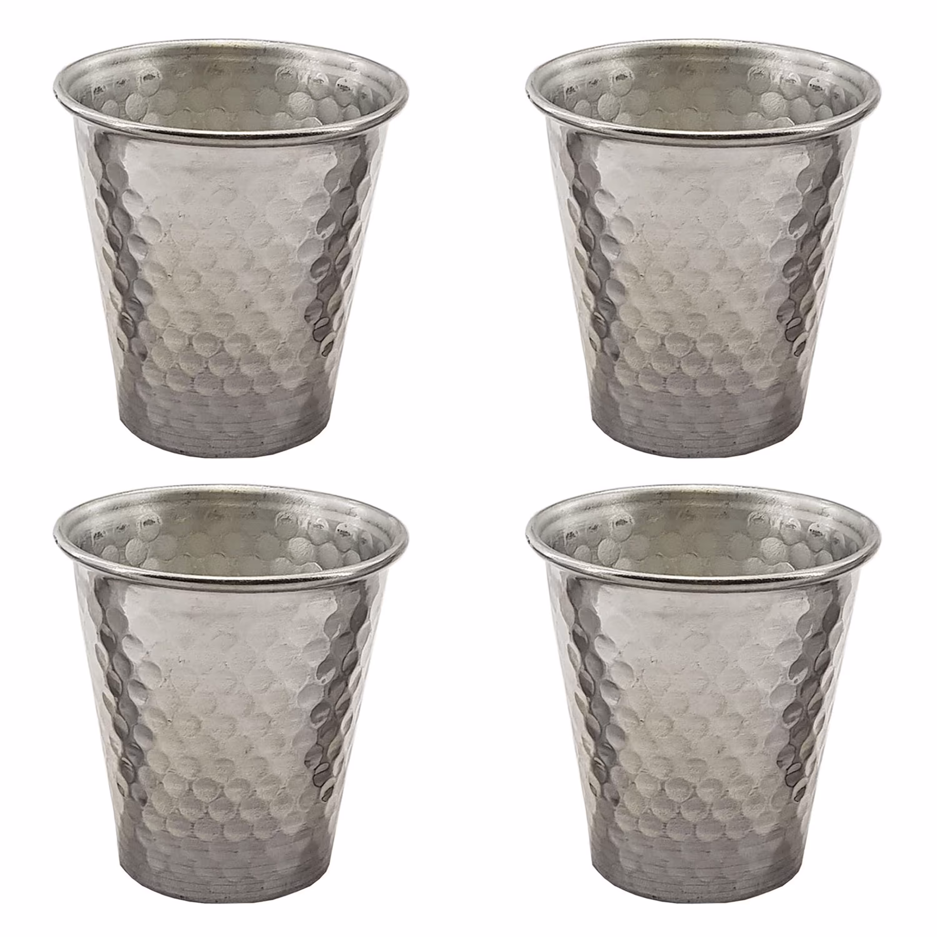 لیوان روحی  سایز 10 سانت چکش کاری شده بدون دسته بسته 4 عددی