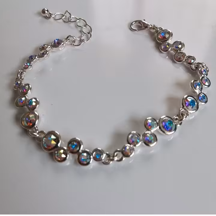 دستبند نگین سواروسکی هفت رنگ برند acc دارای بارکد اصالت کالا