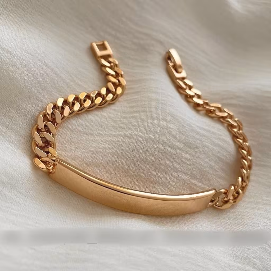 دستبند پلاک دار  مارک xuping، رنگ ثابت، ضد حساسیت 