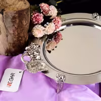 سینی تمام استیل نگار دایره سایز کوچک 