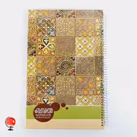 دفتر مشق 100 برگ رحلی سیمی جلد سخت طرح کاشی آونگ