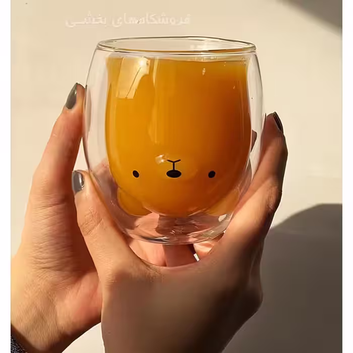 لیوان دوجداره پیرکس مدل خرسی بزرگ