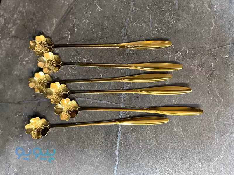 قاشق شربت خوری استیل طرح گل
