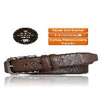 کمربند چند رنگ مردانه 100% چرم با کیفیت اصلی قهوه ای تیره کلاسیک شلوار پارچه 3.5 سانتی متر GoDeri