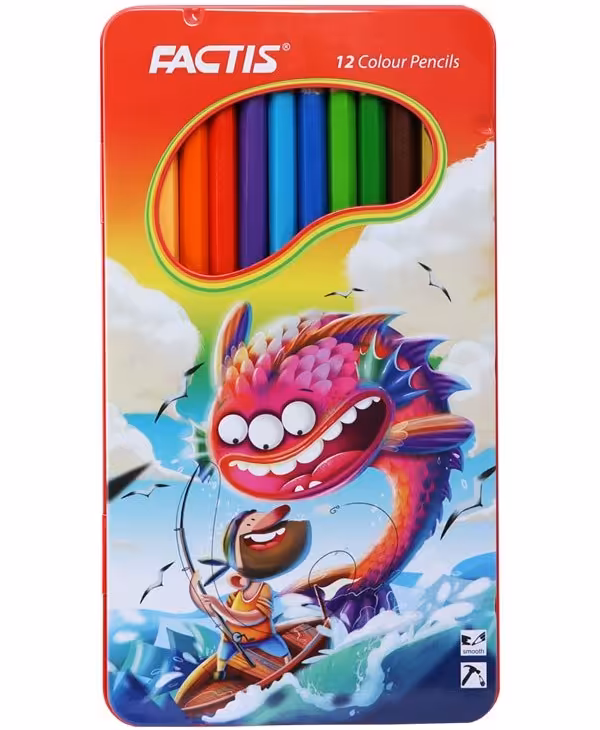 مداد رنگی 12 رنگ فکتیس جعبه فلزی کد 2241