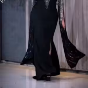 پیراهن مهمانی زنانه کرپ مدل ماکسی الای