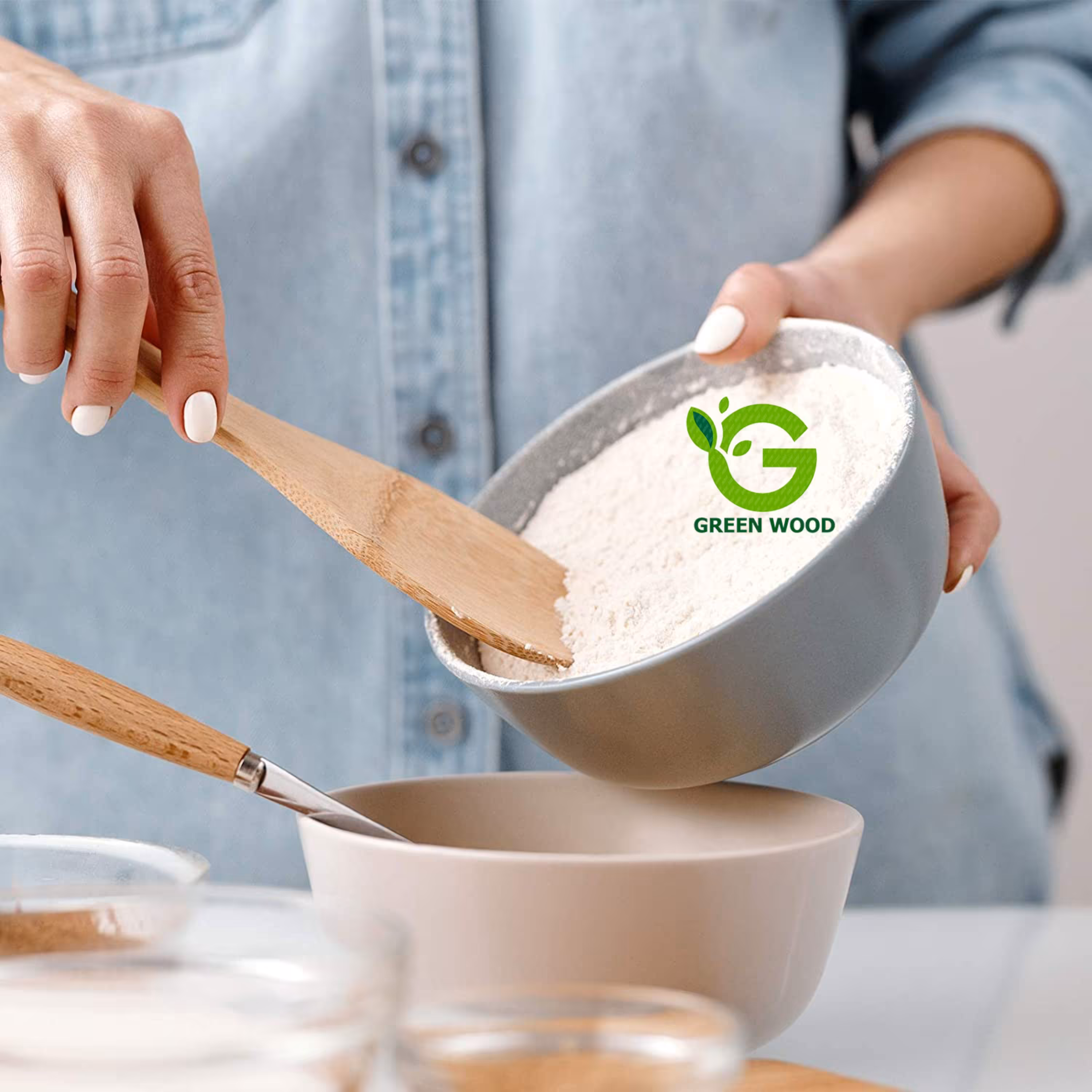 قاشق آشپزی چوبی بامبو کد Gw130301001